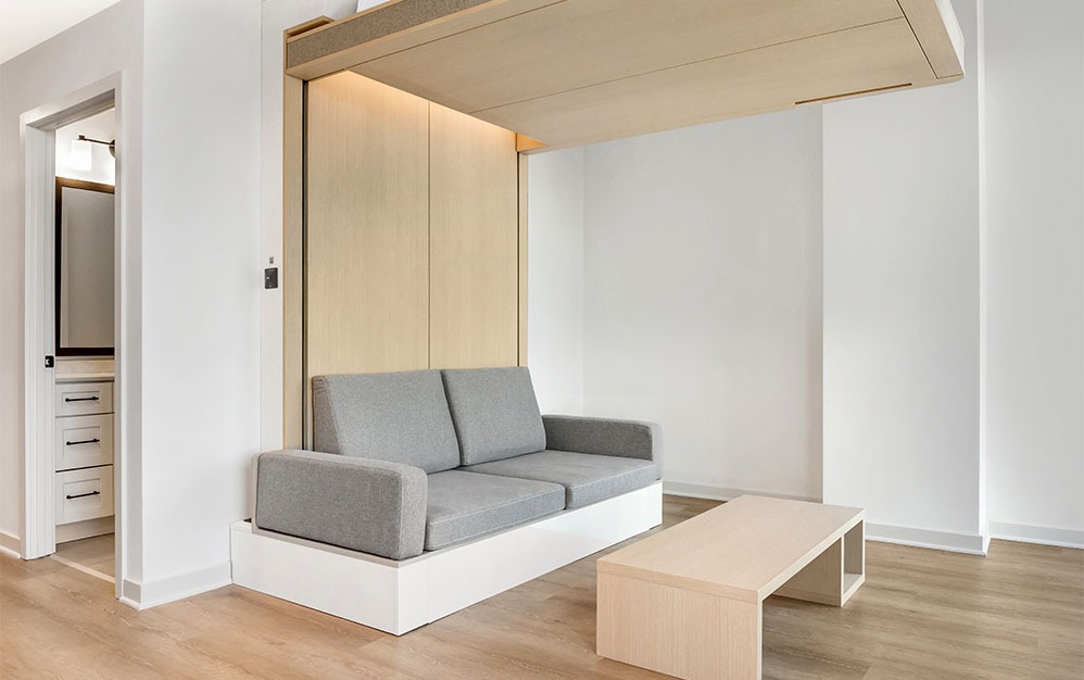 S2 - Studio floorplan layout with 1 bath and 439 square feet. (Living)