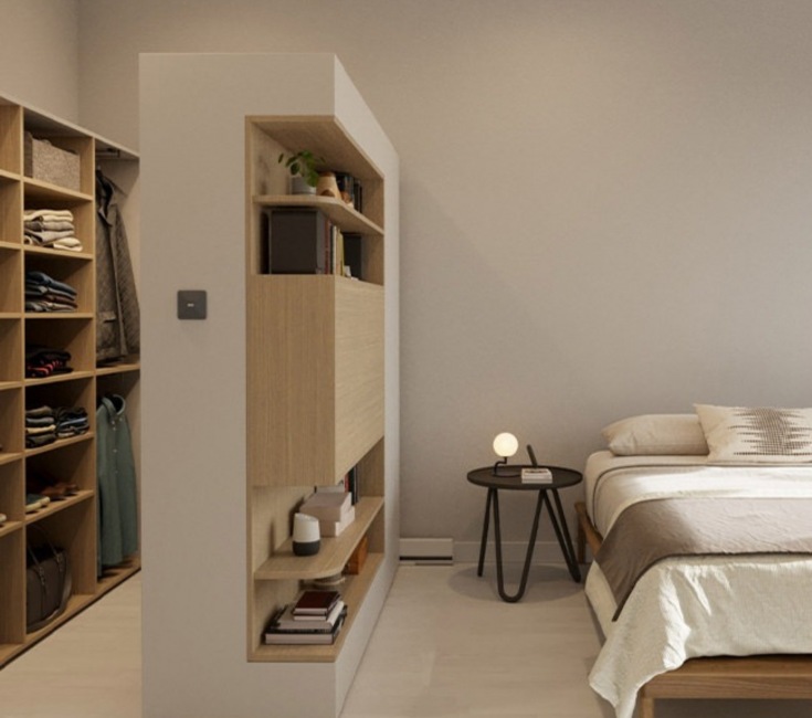 bedroom with bed and storage 