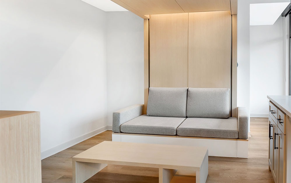 S5 - Studio floorplan layout with 1 bath and 457 square feet. (Living)
